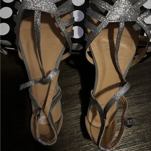 Elegant Silver Strappy Sandals